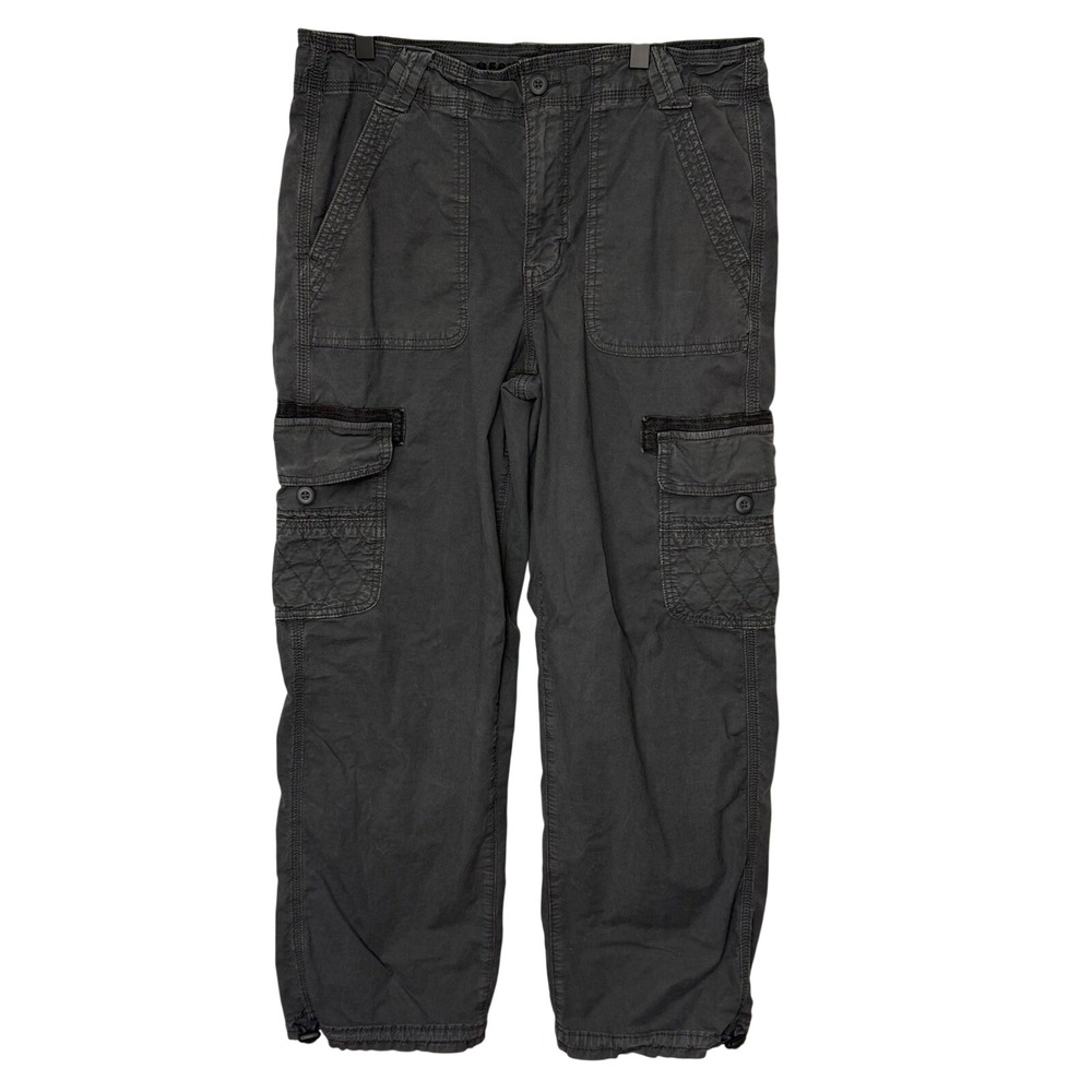 American Eagle Womens Baggy Jogger Cargo Pants Gray Stretch Size 8 Regular